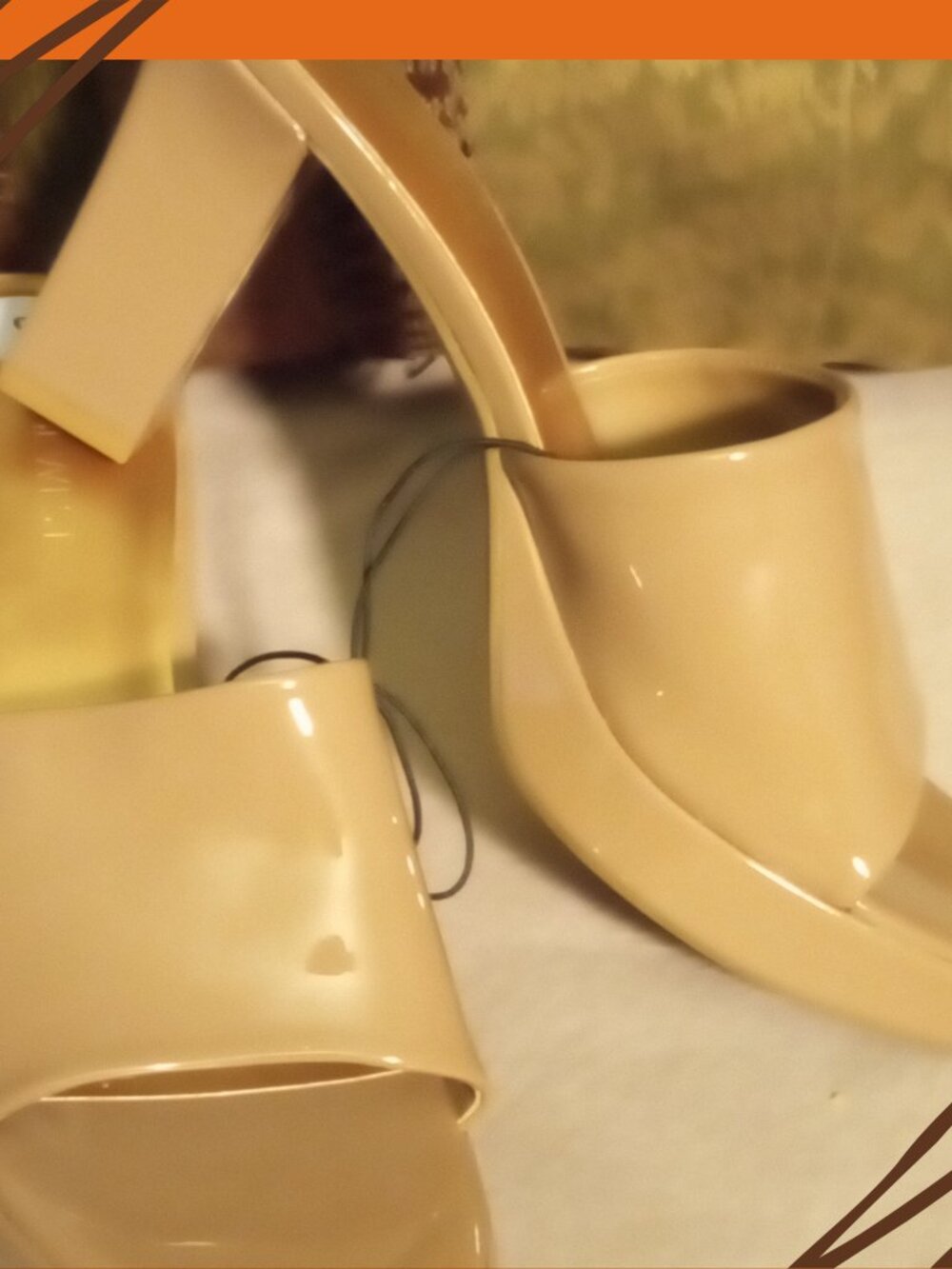Nine West Patent Leather Heeled Slides Sz 9
